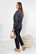 Komplet sweterkowy Bluza + Spodnie grafitowy