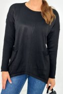 Sweter z kieszeniami z przodu czarny