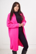 Sweter Kardigan z kapturem różowy neon
