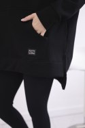 Komplet bawełniany bluza ocieplana + legginsy czarny