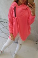 Bluza z krótkim suwakiem różowy neon
