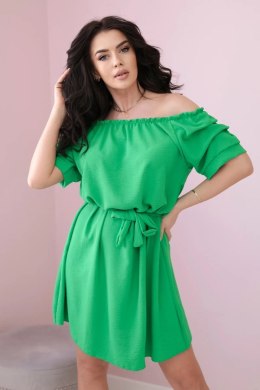 Sukienka hiszpanka wiązana w talii zielona
