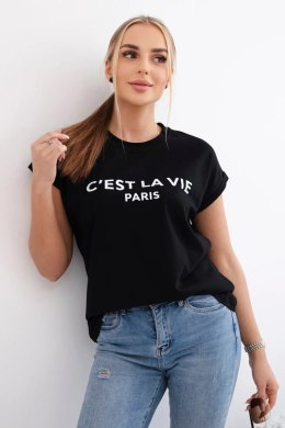 Bluzka bawełniana C'est La Vie Paris czarna