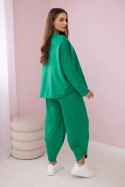 Komplet bawełniany bluza + spodnie zielony