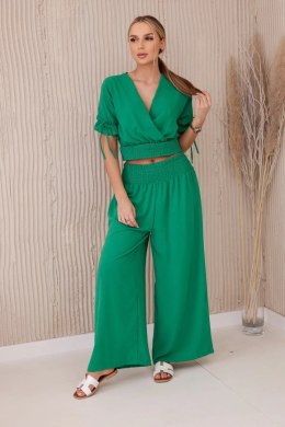 Komplet dwuczęściowy spodnie + bluzka zielony