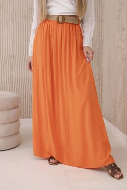 Spódnica z wiskozy z ozdobnym paskiem pomarańczowa