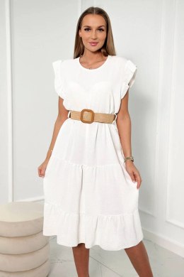 Sukienka z falbankami biała