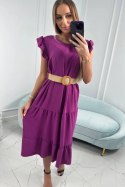 Sukienka z falbankami ciemno fioletowa