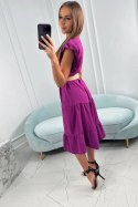Sukienka z falbankami ciemno fioletowa
