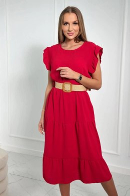 Sukienka z falbankami czerwona