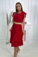 Sukienka z falbankami czerwona