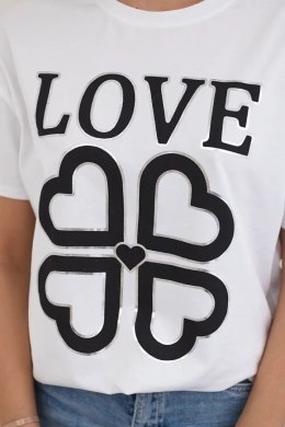 Bluzka bawełniana Love Heart biały+czarny