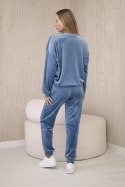 Komplet welurowy bluza + spodnie jeansowy